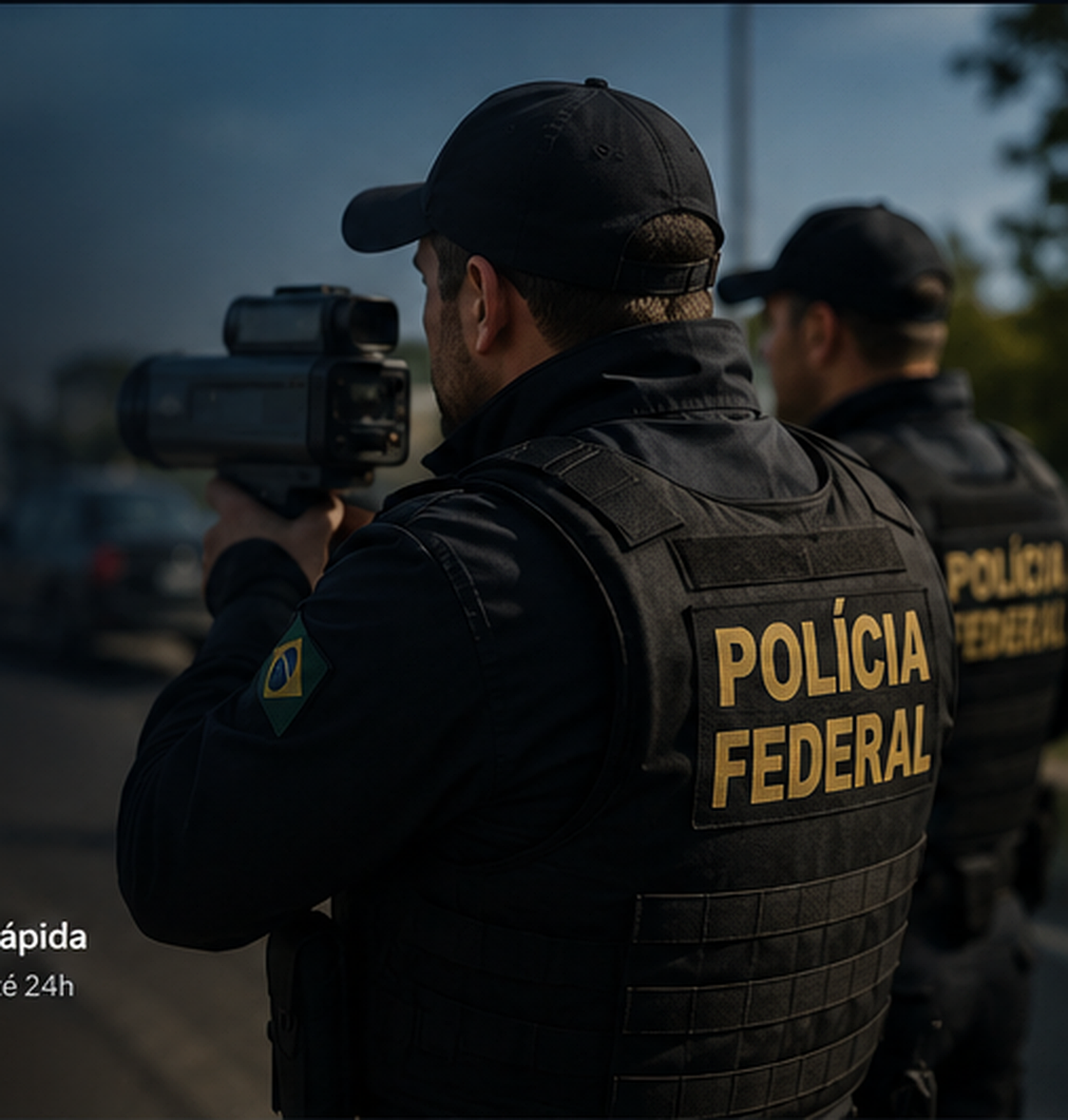 Policial realizando fiscalização de trânsito